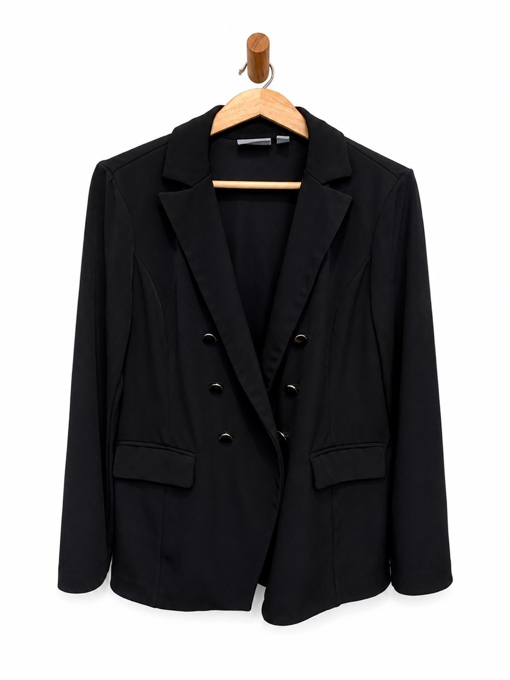 Susan Graver Black Double Breasted Blazer S